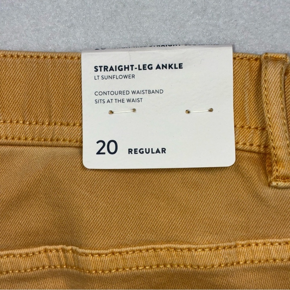 J. Jill Denim Straight Leg Ankle Jeans 20 Reg Sunflower Yellow Cuffed NWT - Picture 6 of 7